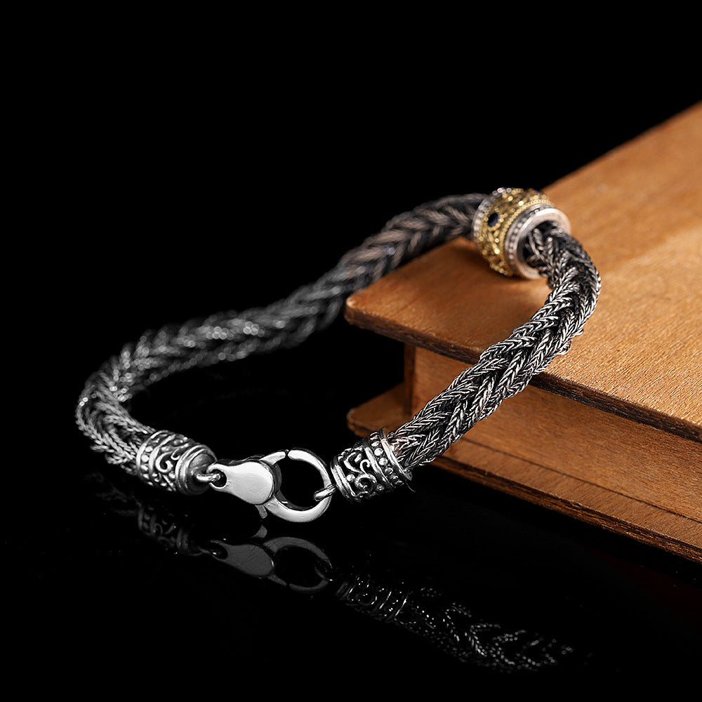 S925 Silver Mantra Metallic Bracelet for Men Manntara