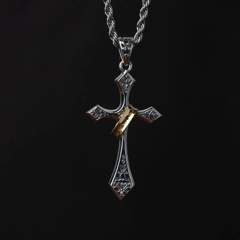 S925 Silver Momento Mori Jesus Cross Necklace For Men & Women Manntara