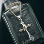 S925 Silver Momento Mori Jesus Cross Necklace For Men & Women Manntara