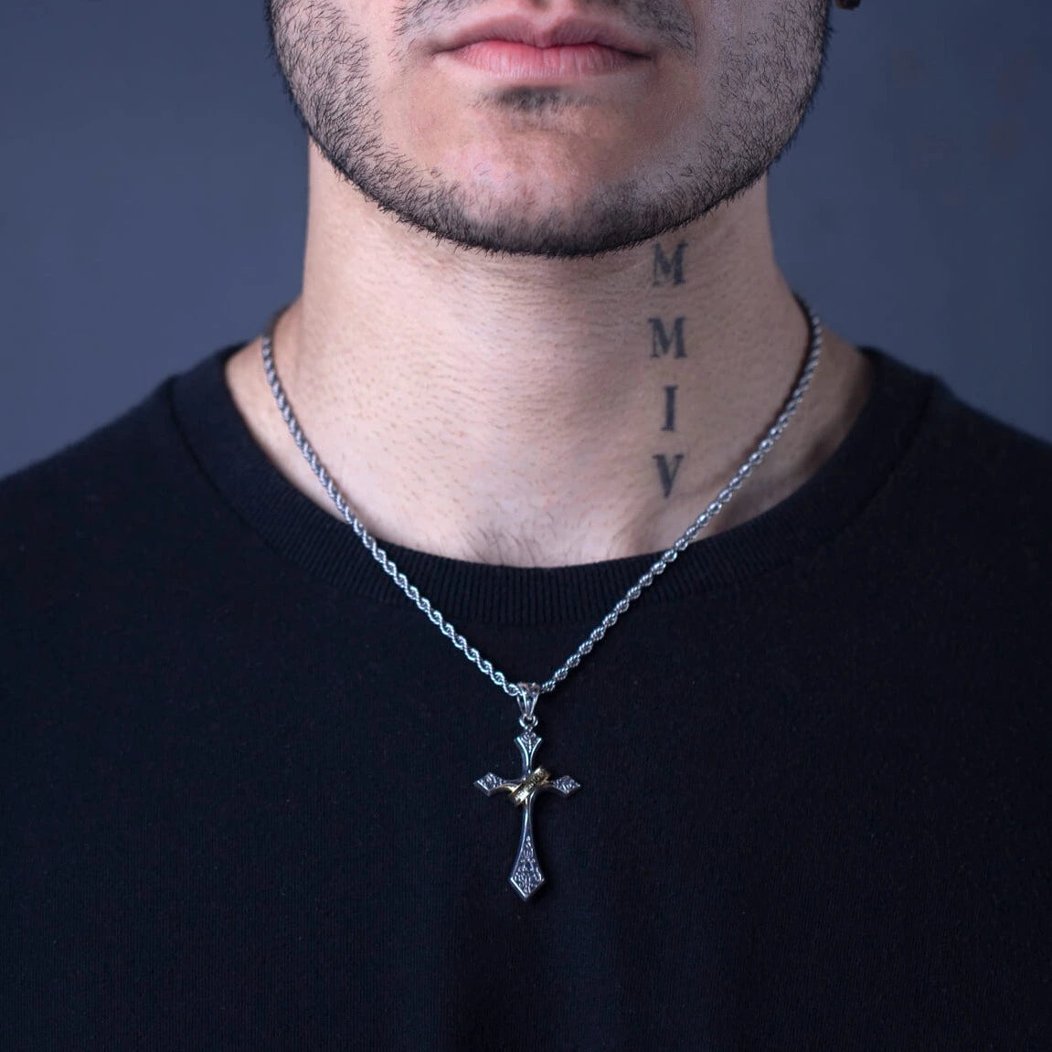 S925 Silver Momento Mori Jesus Cross Necklace For Men & Women Manntara