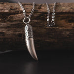 S925 Silver Thai Wolf Fang Necklace for Men Manntara