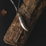 S925 Silver Thai Wolf Fang Necklace for Men Manntara
