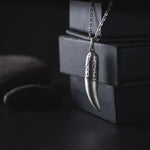 S925 Silver Thai Wolf Fang Necklace for Men Manntara