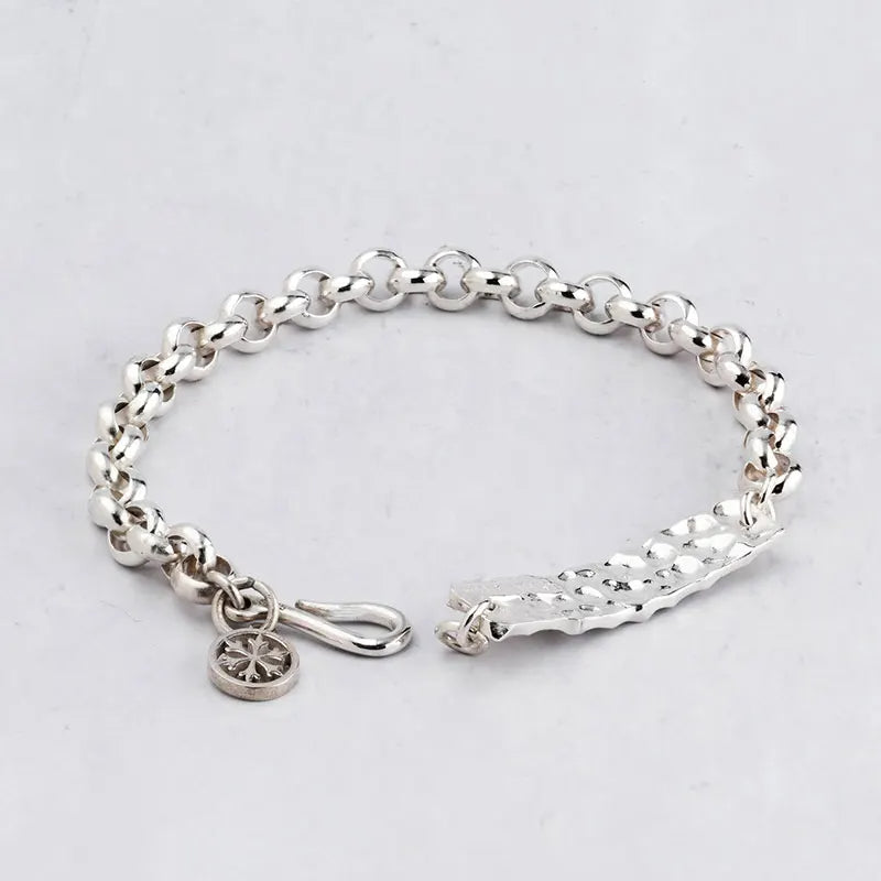 S925 Silver White Chain Casual Bracelet for Men Manntara