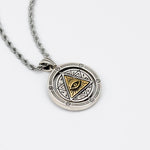 S925 Silver Golden Eye of Providence Egyptian Necklace for Men Manntara