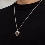 S925 Silver Golden Poseidon Trident Necklace for Men Manntara