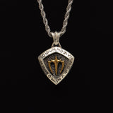 S925 Silver Golden Poseidon Trident Necklace for Men Manntara