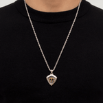 S925 Silver Golden Poseidon Trident Necklace for Men Manntara