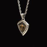 S925 Silver Golden Poseidon Trident Necklace for Men Manntara