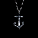 S925 Silver Skulled Anchor Men's Necklace Manntara