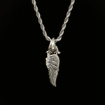 S925 Silver Wings Feather Men's Casual Necklace Manntara
