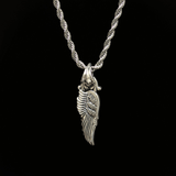S925 Silver Wings Feather Men's Casual Necklace Manntara