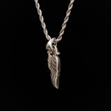 S925 Silver Wings Feather Men's Casual Necklace Manntara