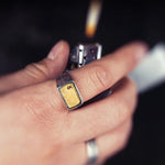 Silver-Golden S925 Silver Nordic Viking Rune Adjustable Ring For Men Manntara