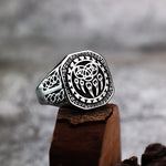 Silver Nordic Bear Footprint Ring for Men of Stainless Steel Manntara