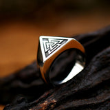 Silver Nordic Valknut Men's Ring of Stainless Steel Manntara