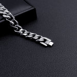 Silver Stainless Steel 10 mm Chain Bracelet for Men Manntara