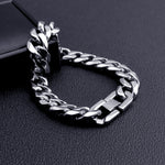 Silver Stainless Steel 10 mm Chain Bracelet for Men Manntara