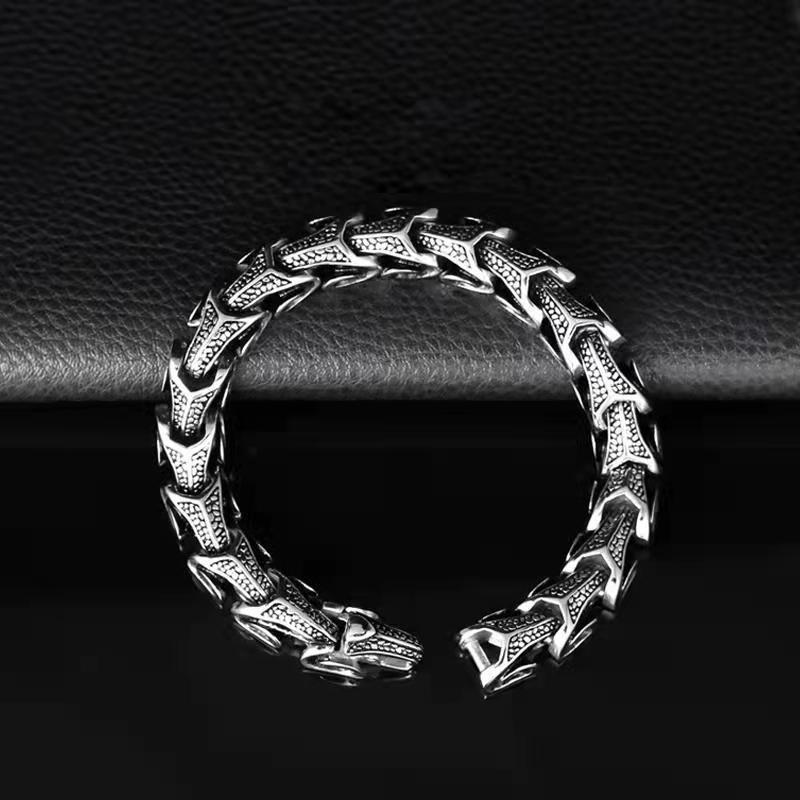 Silver Stainless Steel Biker Chain Casual Bracelet for Men Manntara