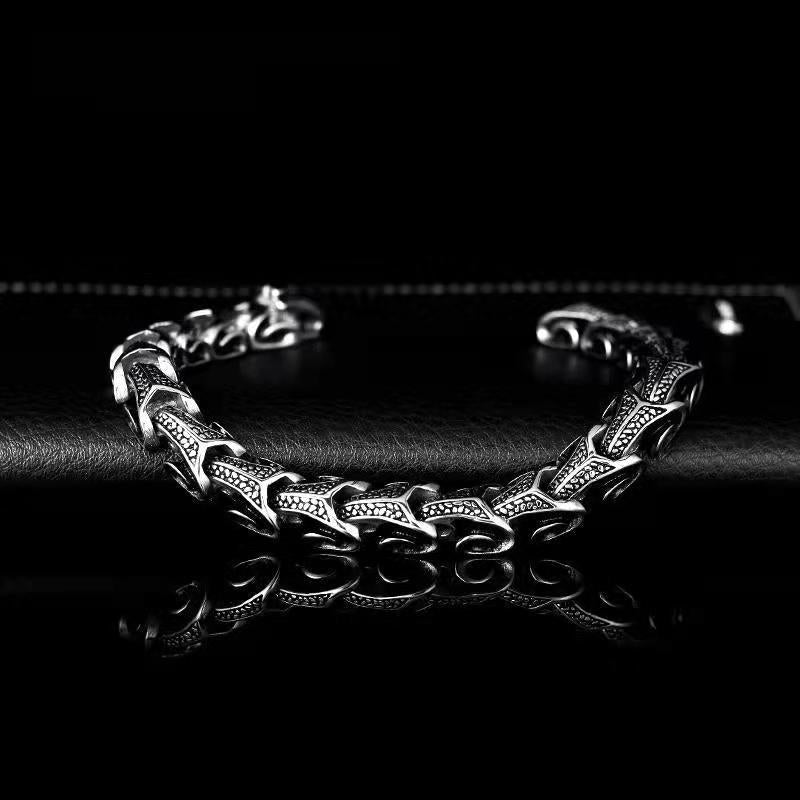 Silver Stainless Steel Biker Chain Casual Bracelet for Men Manntara