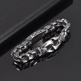 Silver Stainless Steel Casual Bracelet Biker Chain for Men Manntara