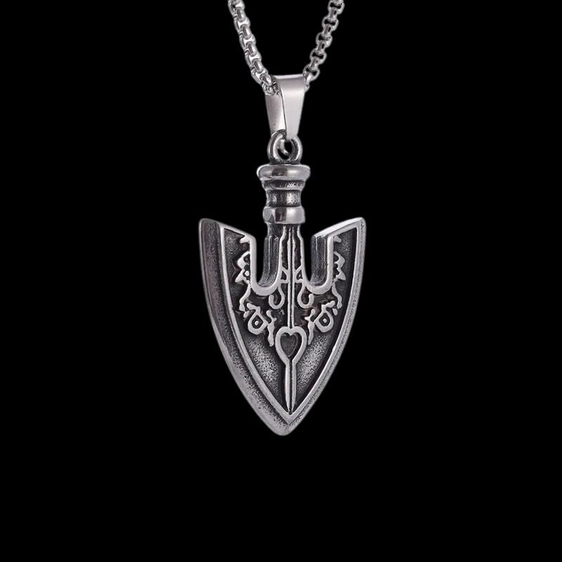 Silver Stainless Steel Celtic Arrow Necklace For Men Manntara
