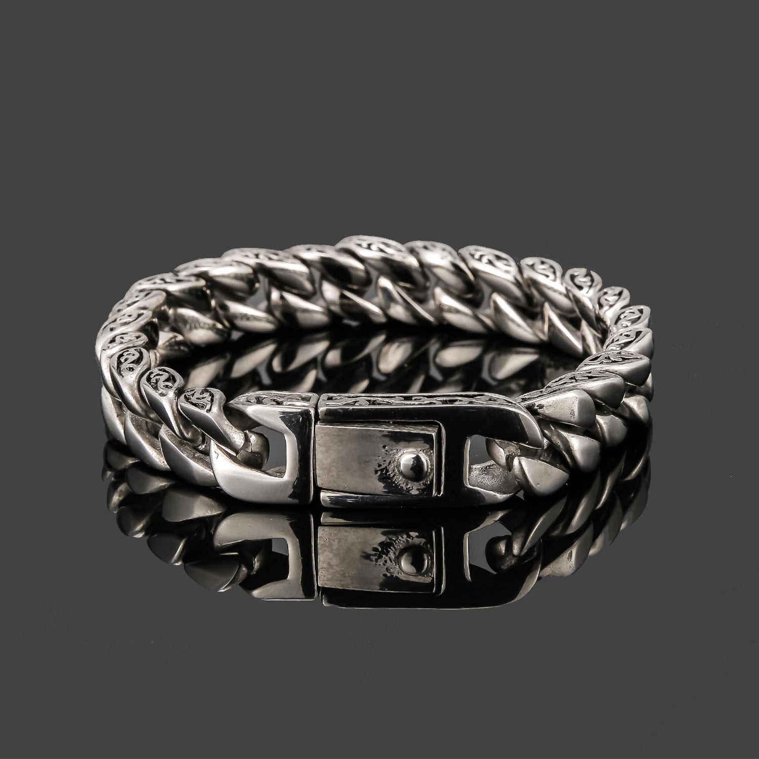 Silver Stainless Steel Chain Casual Bracelet for Men Manntara
