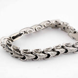 Silver Stainless Steel Gothic Biker Chain Casual Bracelet for Men Manntara