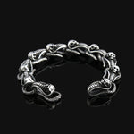 Silver Stainless Steel Gothic Medusa Snakes Bracelet for Men Manntara