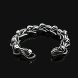 Silver Stainless Steel Gothic Medusa Snakes Bracelet for Men Manntara