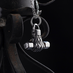Silver Stainless Steel Gym Weight Necklace for Men Manntara