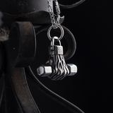 Silver Stainless Steel Gym Weight Necklace for Men Manntara