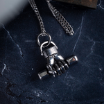 Silver Stainless Steel Gym Weight Necklace for Men Manntara