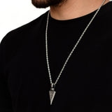 Silver Stainless Steel Nordic Runes Arrow Men's Necklace Manntara