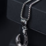 Silver Stainless Steel Ocean Fish Hook Necklace For Men Manntara
