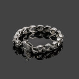Silver Stainless Steel Skull Chain Gothic Biker Bracelet for Men Manntara