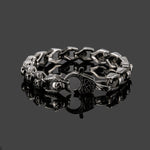 Silver Stainless Steel Skull Chain Gothic Biker Bracelet for Men Manntara