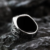 Silver Vegvisir Nordic Compass and Tree of Life Men's Ring Manntara