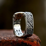 Silver Viking Celtic Pattern Men's Ring of Stainless Steel Manntara