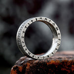 Silver Viking Knot Pattern Men's Ring of Stainless Steel Manntara