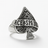 Silver Ace of Spades Men's Ring of Stainless Steel Manntara