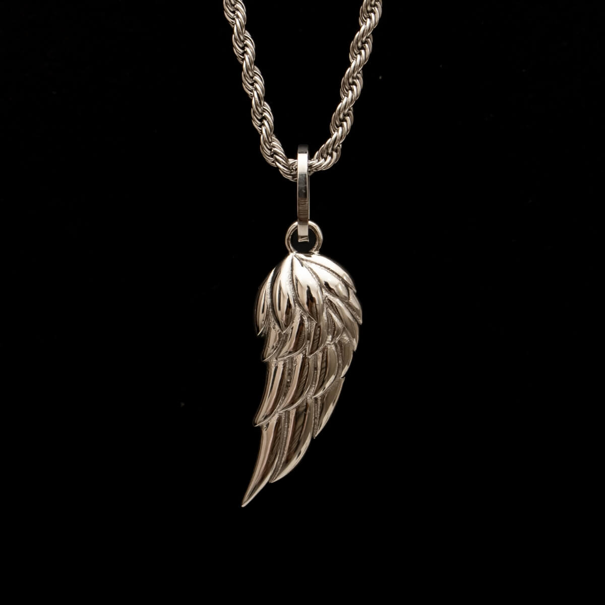 Silver Angel Demon Wings Men's Necklace of Stainless Steel Manntara