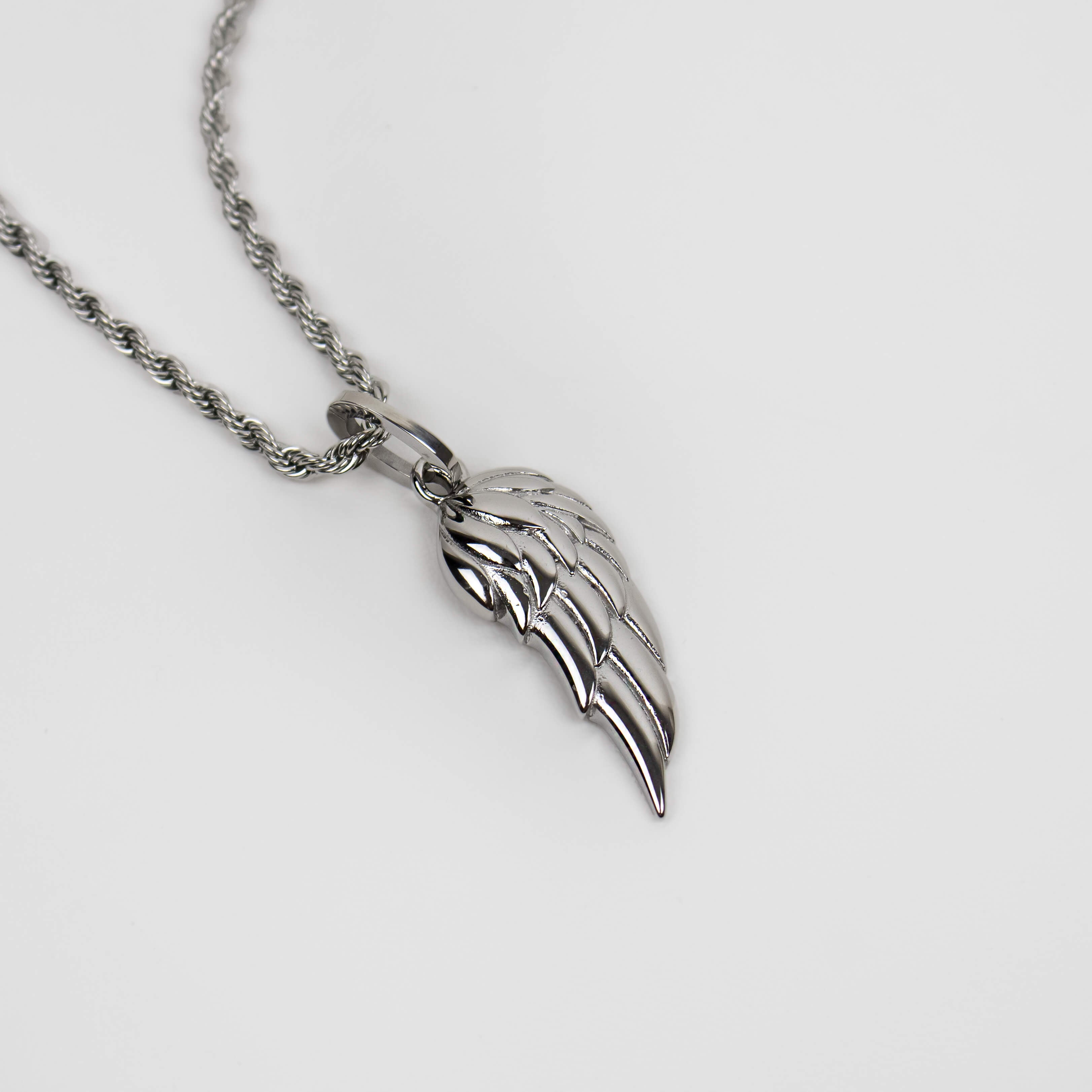 Silver Angel Demon Wings Men's Necklace of Stainless Steel Manntara