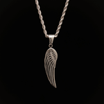 Silver Angel Feather Wings Men's Necklace of Stainless Steel Manntara