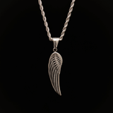 Silver Angel Feather Wings Men's Necklace of Stainless Steel Manntara