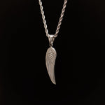 Silver Angel Feather Wings Men's Necklace of Stainless Steel Manntara