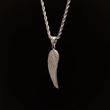 Silver Angel Feather Wings Men's Necklace of Stainless Steel Manntara