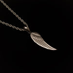 Silver Angel Feather Wings Men's Necklace of Stainless Steel Manntara