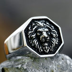 Silver Lion Stainless Steel Ring for Men Manntara