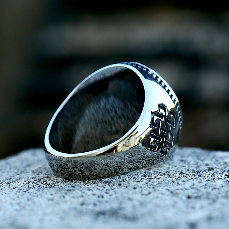 Silver Nordic Tree of Life Yggdrasil Men's Ring of Stainless Steel Manntara